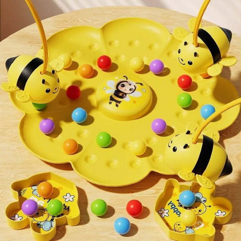 Kids Bee Magnetic Bead Toys Parent Child Interactive Board Game Fun Toys for Boys Girls Party Bee Hooking Toys Christmas Gifts
