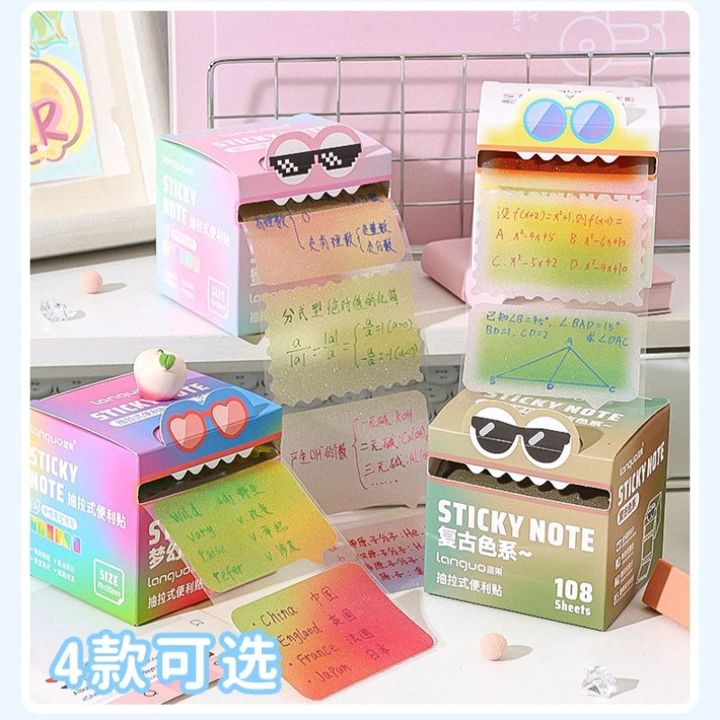Office School Supplies Notes Student Children Cute Pearlescent Transparent Functional Stickers Gift Wholesale Lovely Memo Pad