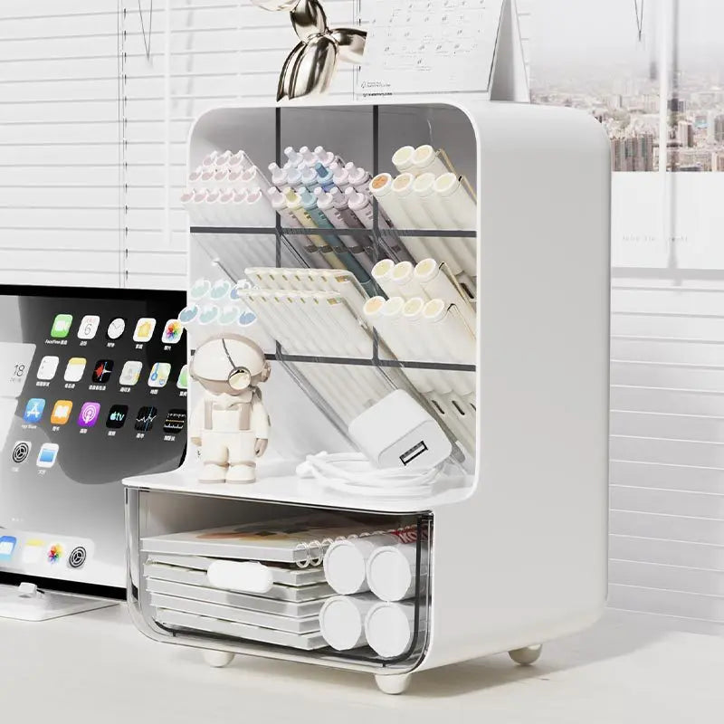Multi-Layer Desk Organizer Large Capacity Office Accessories Slanted Insert Pencil Holder Storage Box Stationery Supplies School