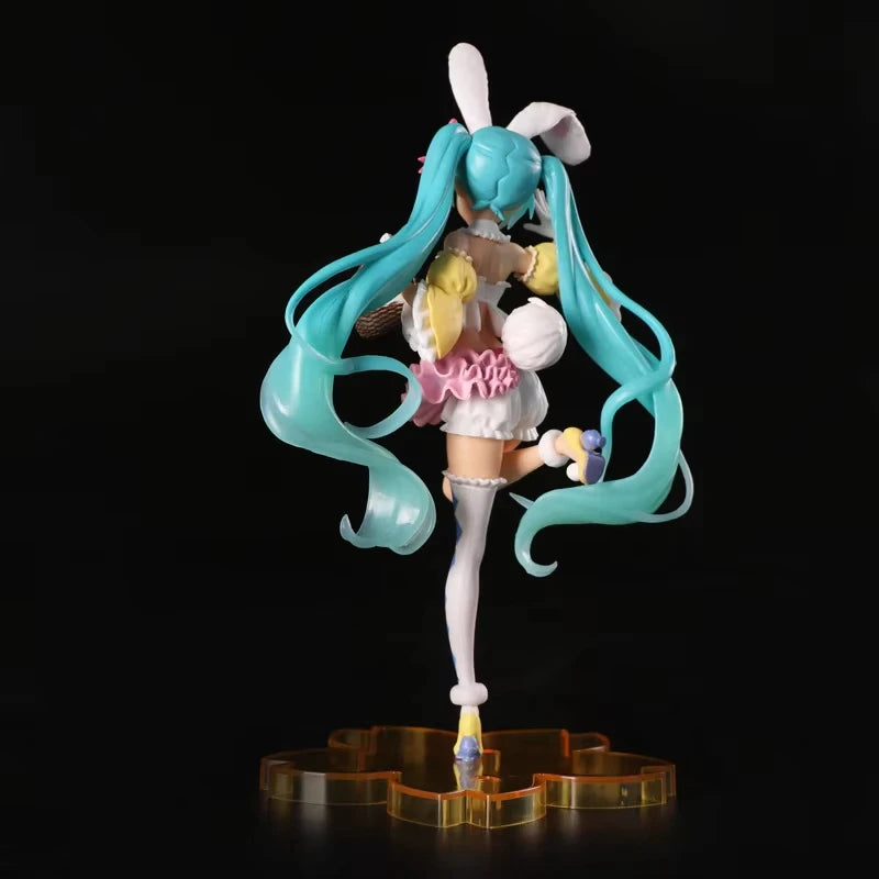 Adorable 23CM Hatsune Miku PVC Model Doll with Rabbit Ears - Perfect for Collectors and Gift Giving!