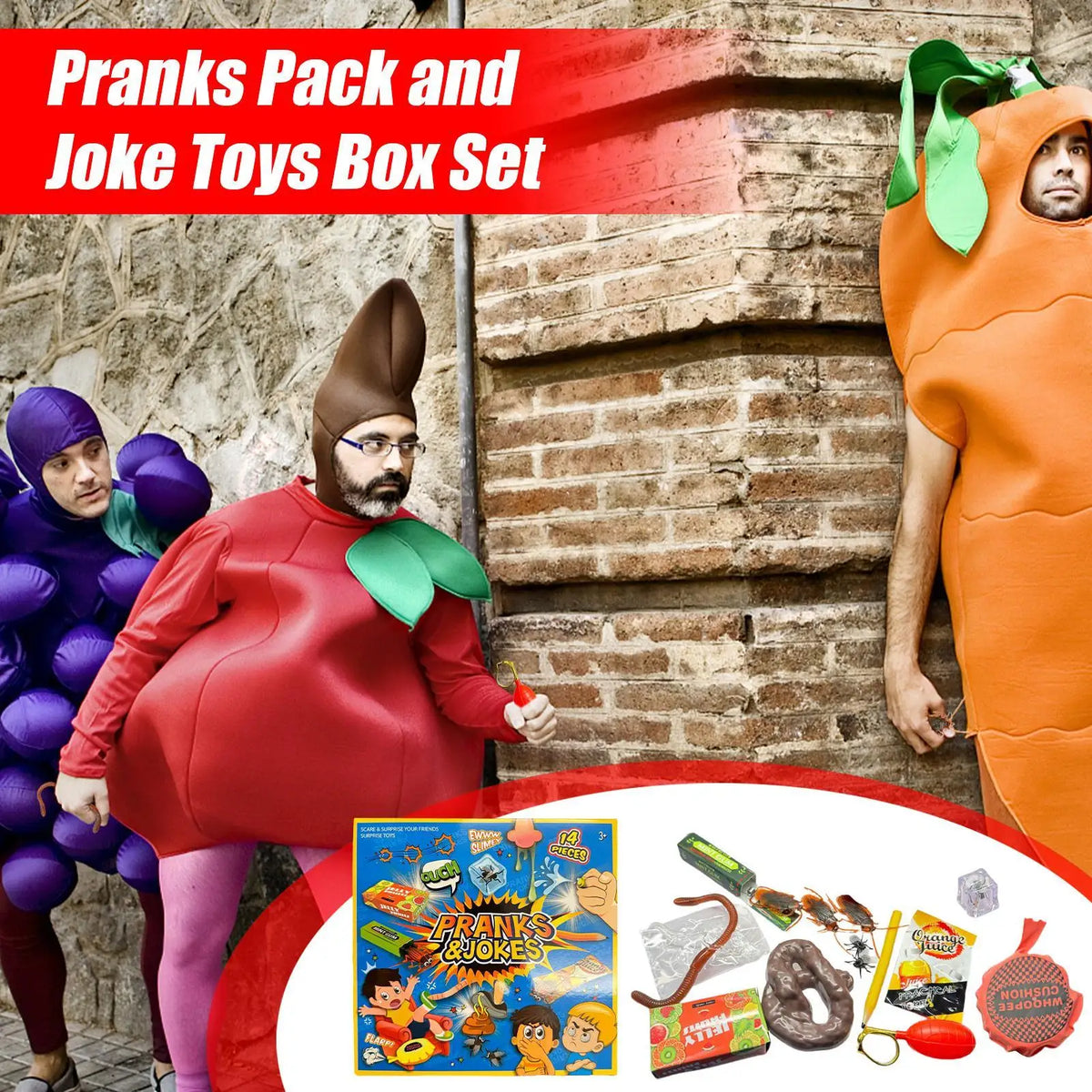 Joke Toy Kit April Fools Kids Prank Gadgets Box Realistic Cool Funny Stuff Parties Favors Festival Fun Surprises for Daily Life
