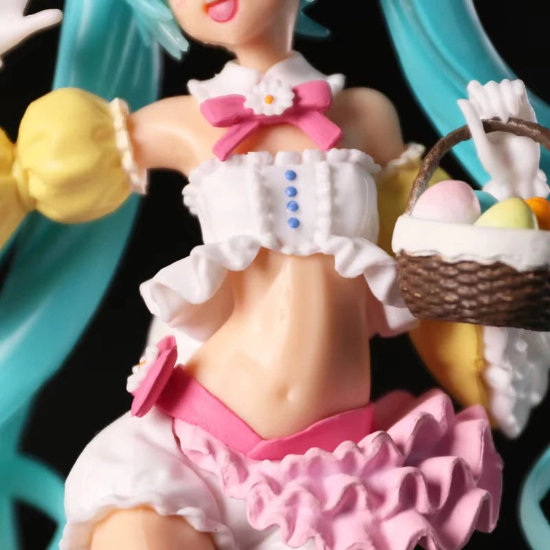 Adorable 23CM Hatsune Miku PVC Model Doll with Rabbit Ears - Perfect for Collectors and Gift Giving!