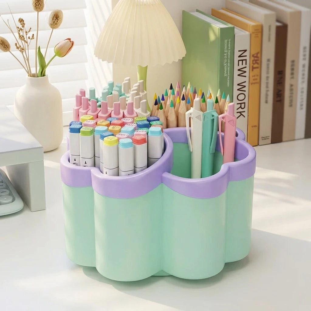 New Desktop Storage Box with 4 Compartments Organizer for Office Desk Stationery & Sundries