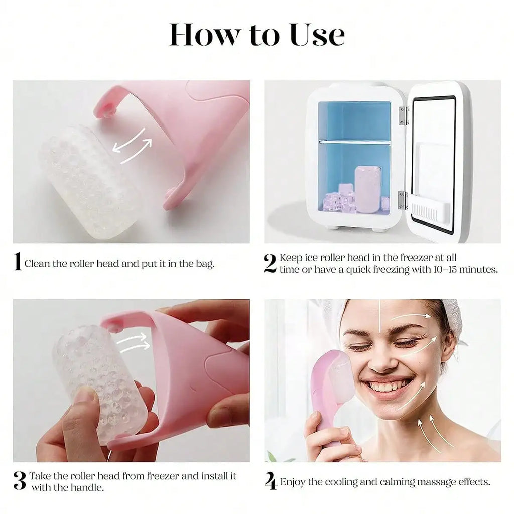 1 Ice Roller Massage Device - Facial Ice Head Roller - Beauty Ice Pack Beauty Tool