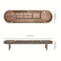 Wooden Desk Organizer With Elevated Stand, Multi-Compartment Cup Holder Pen Slot, For Office Stationery Home Desktop Decor