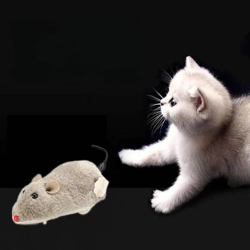 Pet Motor Fun and Interactive Plush Wind-Up Mouse Toy for Cat Toys Dog and Mechanical Moving Animal Toy for Playtime and Pranks