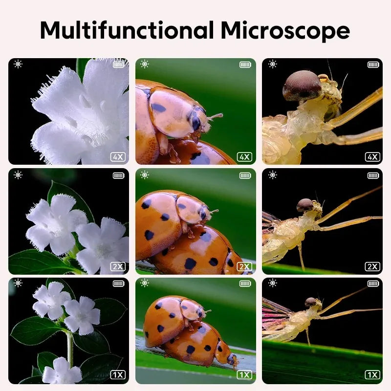 Kids Microscope Portable Handheld Magnifying Digital Microscope for Children Educational Science Toys Christmas Birthday Gifts