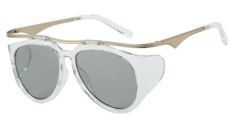 Unique Punk Sunglasses for Women Fashion Luxury Brand Unique Big Frame Round  Sun Glasses Outdoor Cycling Trendy Glasses Eyewear