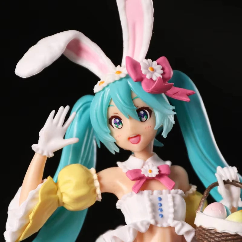 Adorable 23CM Hatsune Miku PVC Model Doll with Rabbit Ears - Perfect for Collectors and Gift Giving!