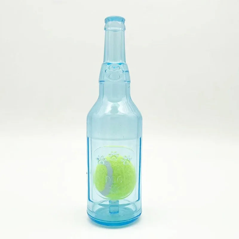 Pet Chew Toy Pet Sound Bite Resistant Molar Floating Rubber TPR Tennis Bottle Pet Bottle Ball Squeaky Toy Accessories