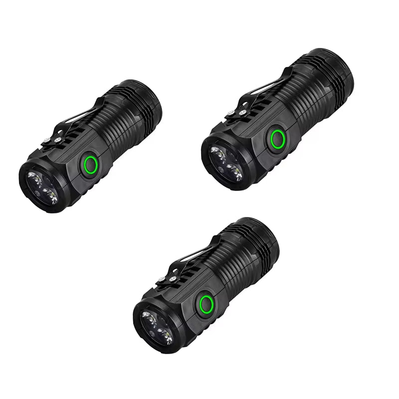 Rechargeable Outdoor Flashlight Portable Strong Light Waterproof Torch for Camping Walking Portable EDC Lighting Lamp