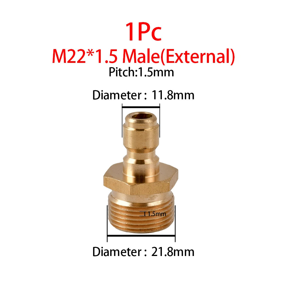High Pressure Washer M22 Adapter Quick Connector Quick Release Fitting Power Washer Fast Connection Quick Coupler