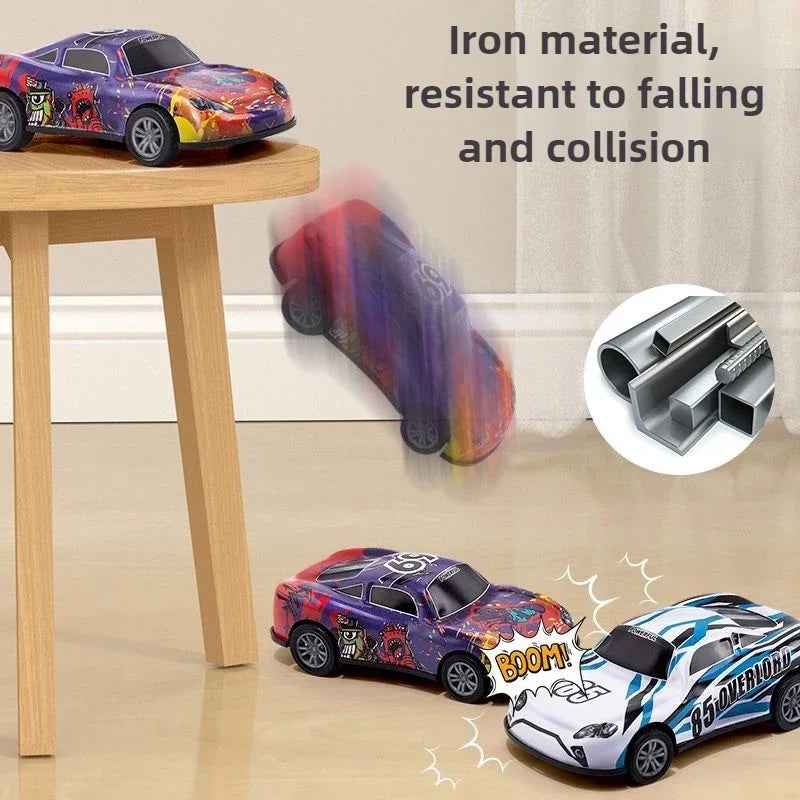 10Pcs Mini Alloy Car Model Toy Diecast Iron Sheet Police Cars for Boys Sliding Inertia Vehicle Kids Birthday Christmas Toys Gift