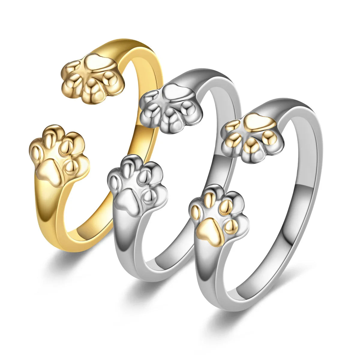 New Hot Selling Fashion Stainless Steel Cat Claw Ring with Adjustable Opening for Women Jewelry Gifts
