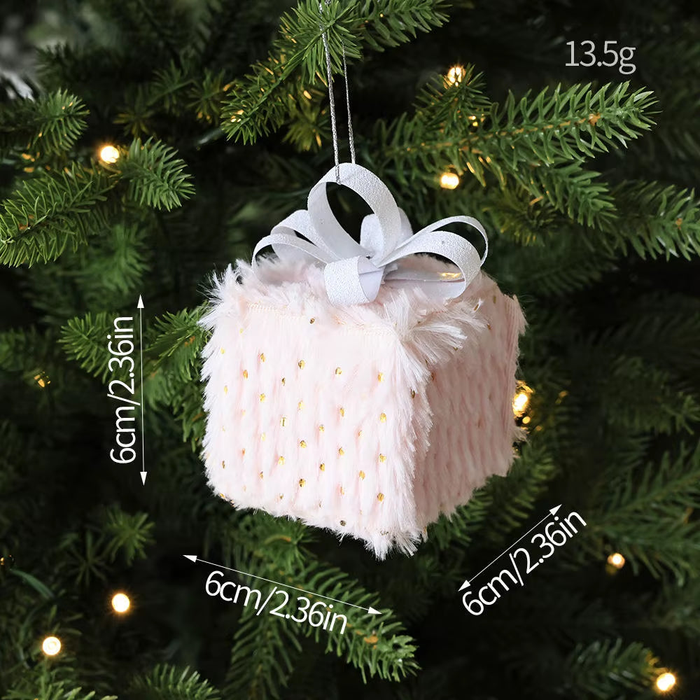 Christmas Tree Ornaments Pink Foam Ball Bow Tree Top Star Xmas Tree Hangings Pendant Party Decorations Supplies 2025 New Year
