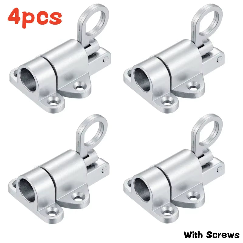 4Pcs Aluminum Alloy Self-Closing Latches Window Gate Security Pull Ring Spring Bounce Door Bolt Anti-Theft Automatic Latch Lock