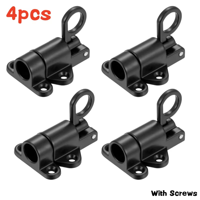 4Pcs Aluminum Alloy Self-Closing Latches Window Gate Security Pull Ring Spring Bounce Door Bolt Anti-Theft Automatic Latch Lock