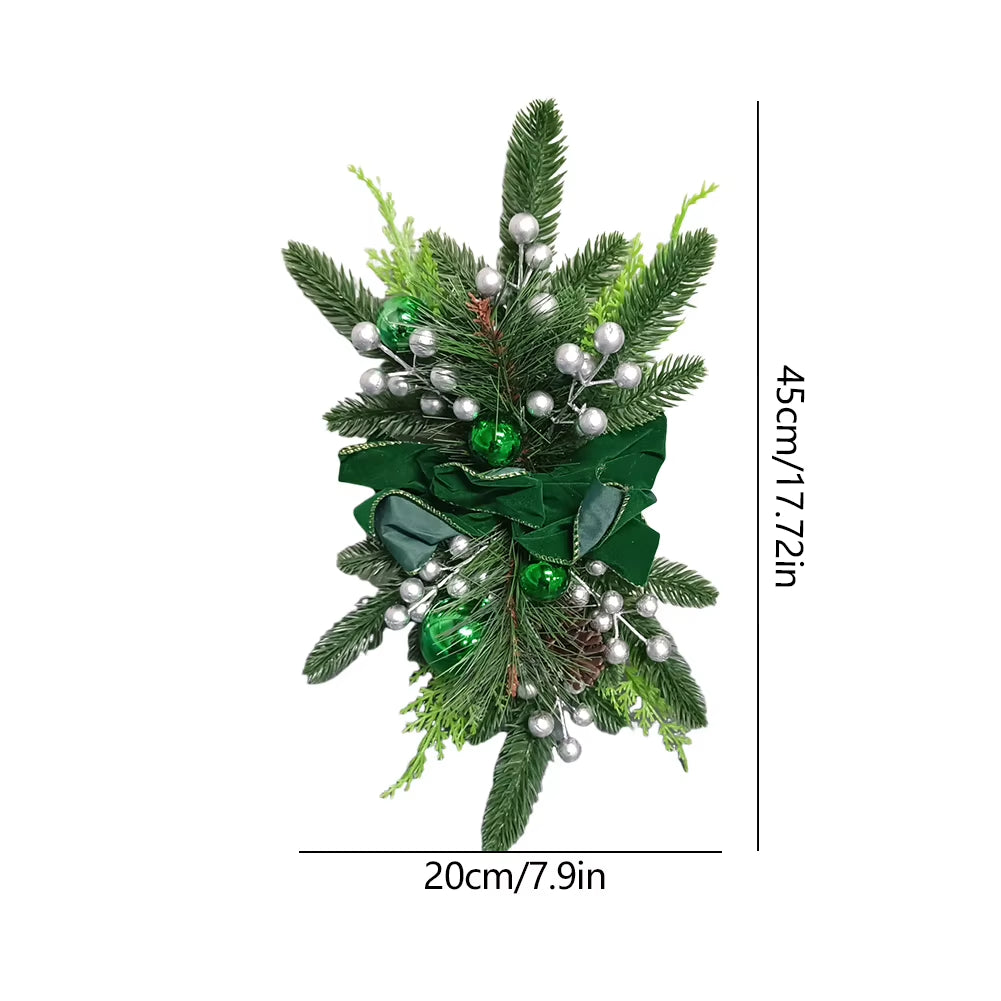 Christmas Wreath Pendants Without/With Light Atmosphere Decorative Stair Garland Home Door Window Ornaments Party Supplies Gift