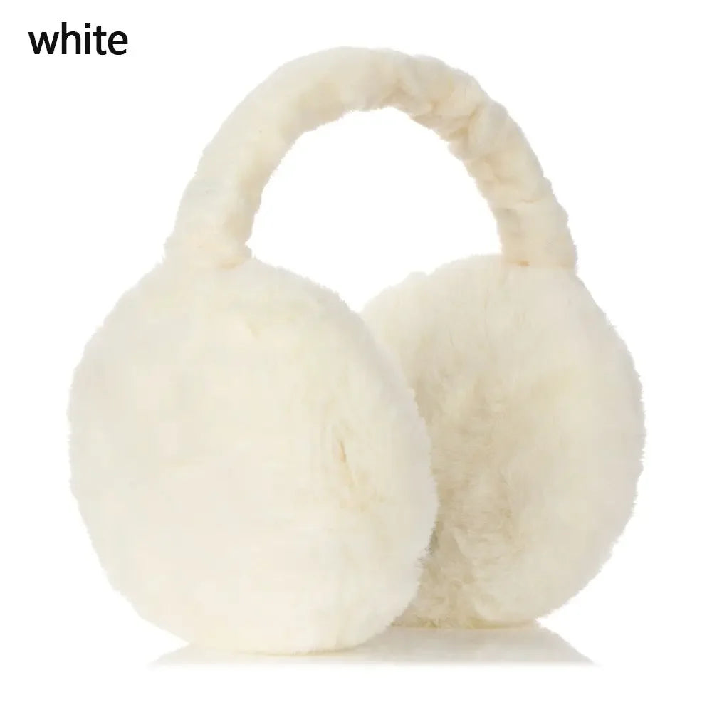 Winter Warm Ear Muffs Cover Women Girls Fluffy Burger Shape Earcap Children Earmuffs Soft Cashmere Solid Color Warmers Earlap