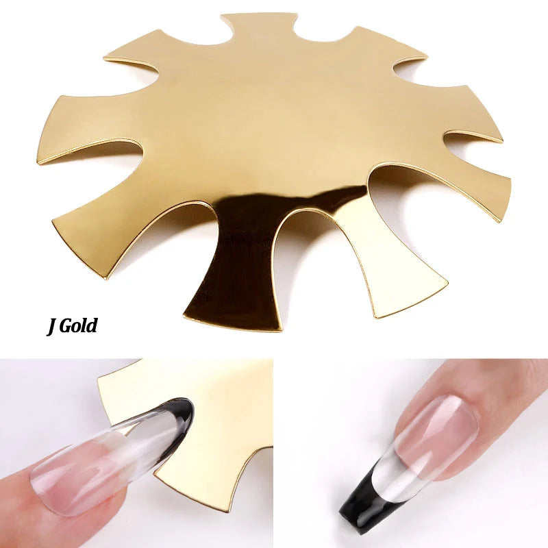 Pro 12 Style Easy French Smile Cut V Line Edge Trimmer Nail Cutter Almond Design Nail Stencil Styling Mold French Manicure Tools