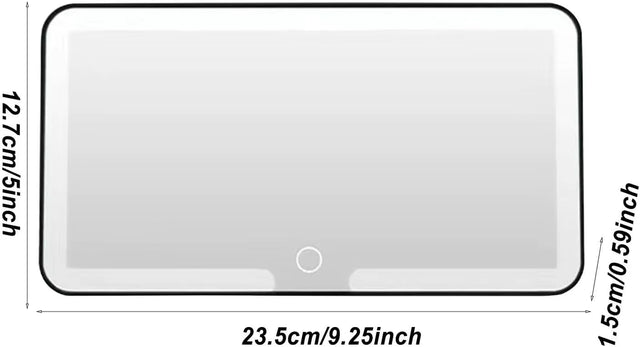 Portable USB Rechargeable LED Makeup Mirror Fashion Car Visor with Magnify and Three Color Lights Touch Switch Sun-Shading
