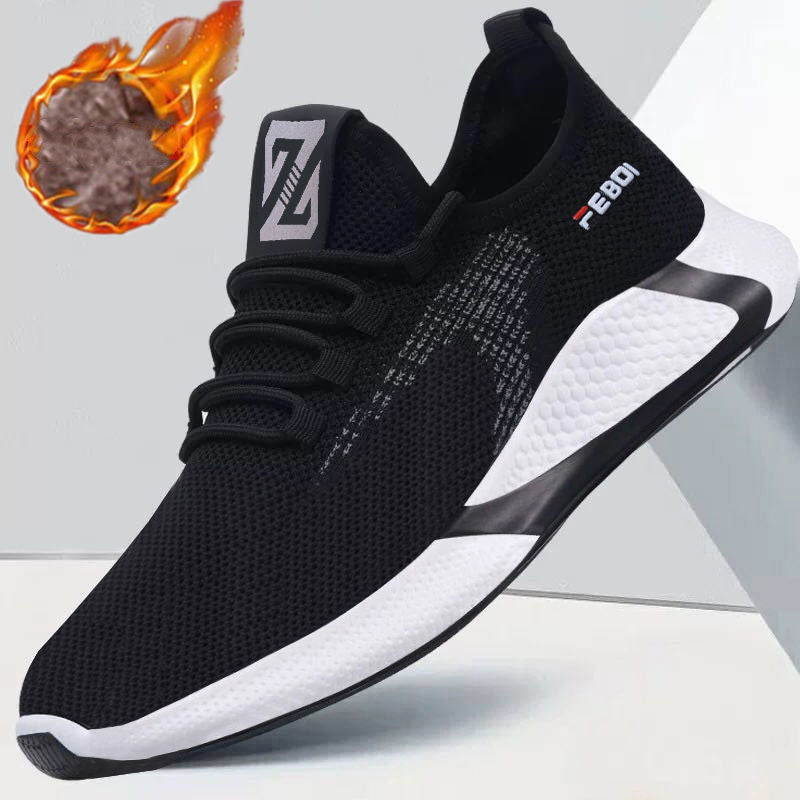 Men'S Shoes Autumn and Winter plus Velvet Casual Shoes Men'S Trend Sports Shoes