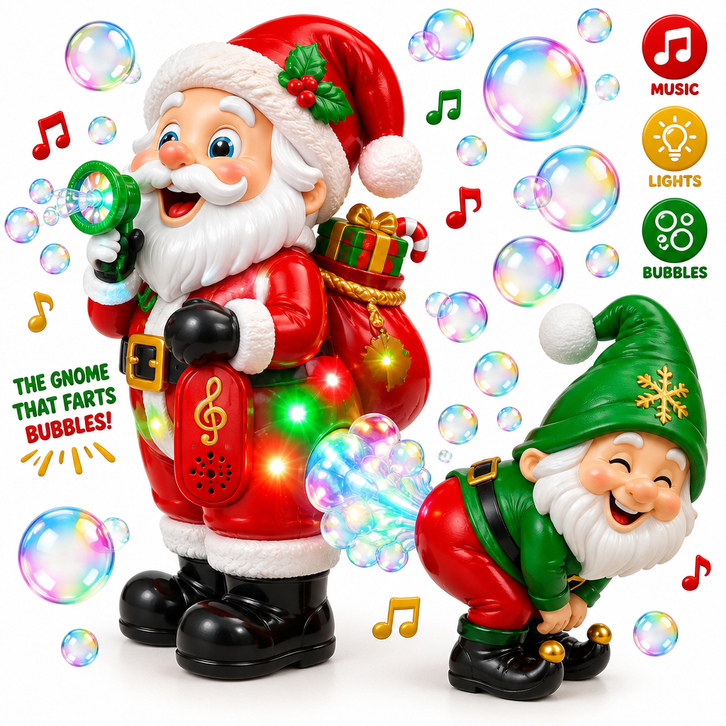 Christmas Butt Bubble Machine with Music & Light Electric Fart Santa Toy Novelty Xmas Gift for Boys Girls