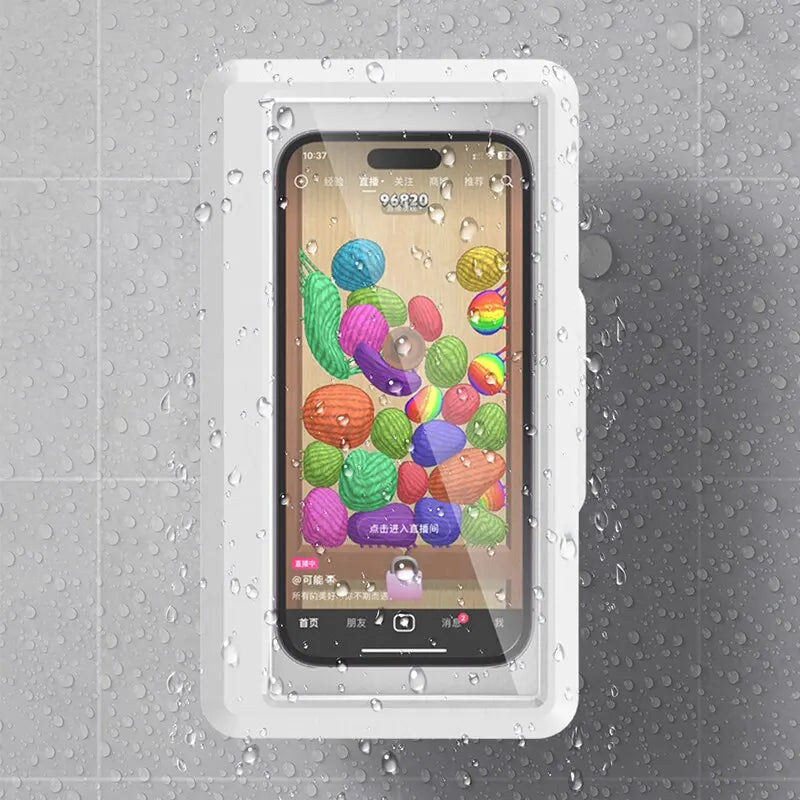 Fixed  Waterproof and Anti-Fog Mobile Phone Case for Bathhouses Draining Phone Holder Waterproof Touched Shower Phone