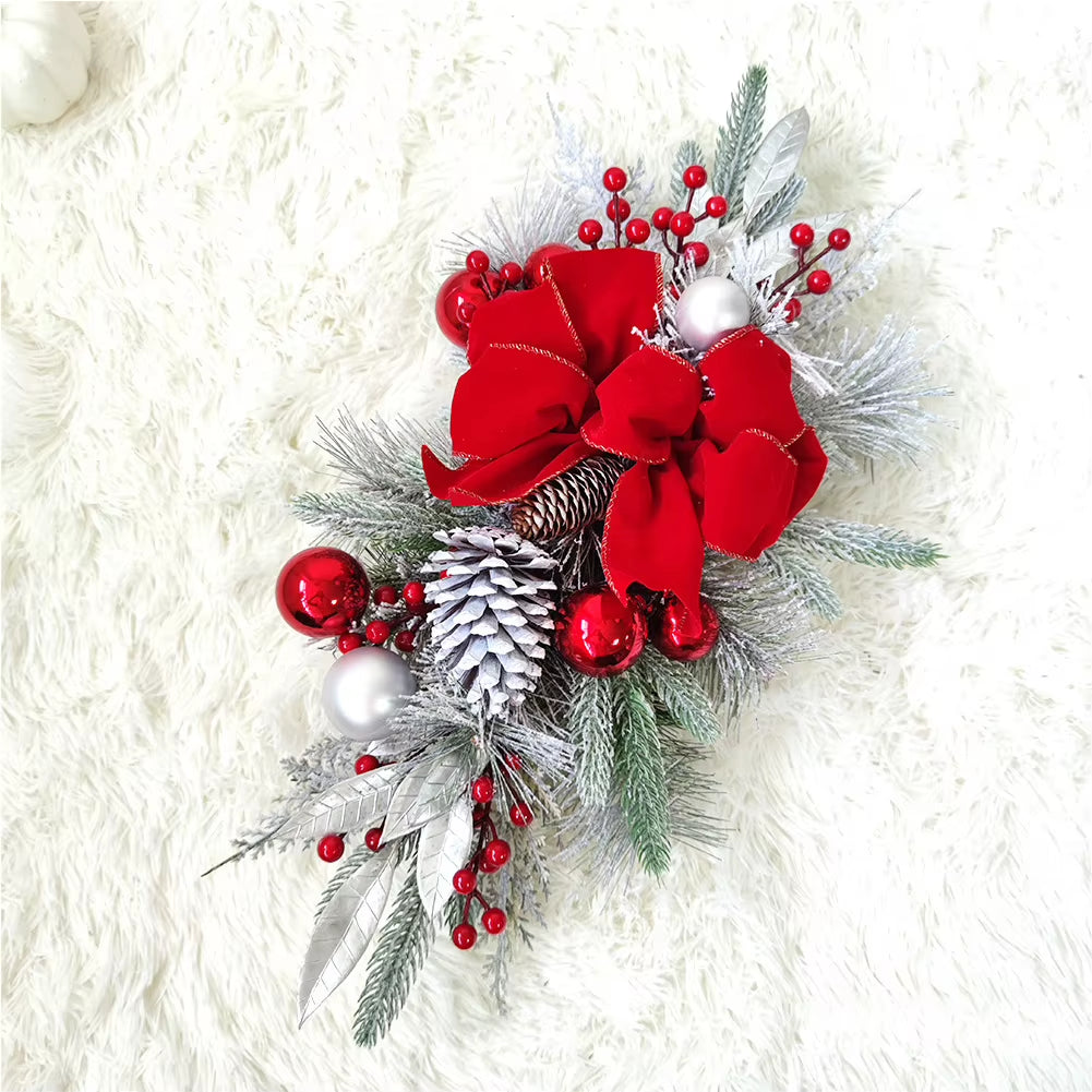 Christmas Wreath Pendants Without/With Light Atmosphere Decorative Stair Garland Home Door Window Ornaments Party Supplies Gift