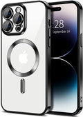 Entronix Magnetic Clear Case Compatible with Iphone 15 Pro Max, Flexible Fashion Cover, Black