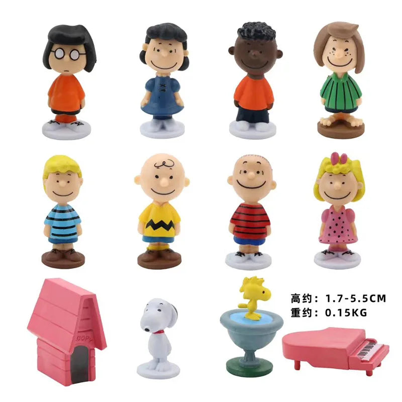 Hot Selling Japan Cartoon Peanuts Snoopy Charlie Sally Woodstock Mini Figure Model Toys Miniature Cake People Collection Props