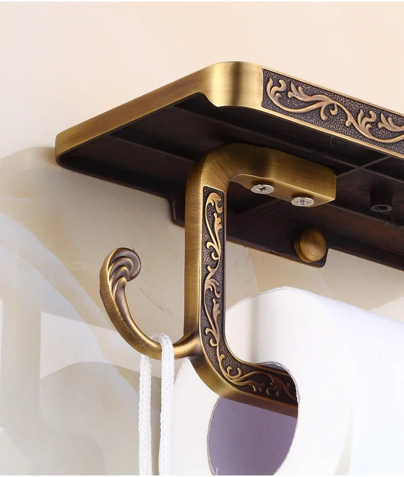 Toilet Paper Holder Wall Mounted Vintage Classic Bathroom Antique Brass Roll Tissue Box Bathroom Accessories
