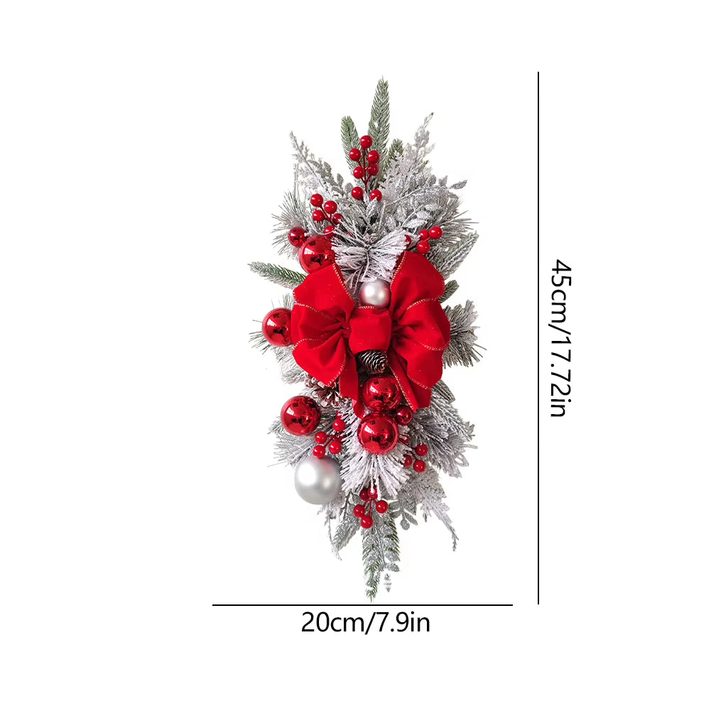 Christmas Wreath Pendants Without/With Light Atmosphere Decorative Stair Garland Home Door Window Ornaments Party Supplies Gift