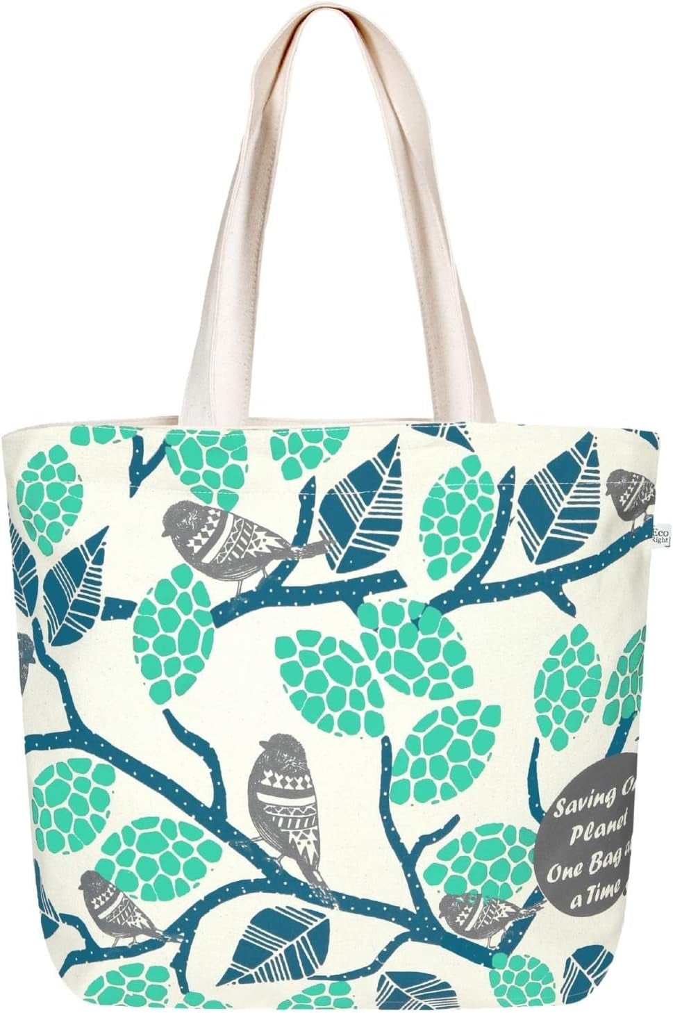 Ecoright Aesthetic Canvas Tote Bag for Women Large Zipper Tote Bags with Pocket, Womens Tote Bag for Yoga, Work, Beach