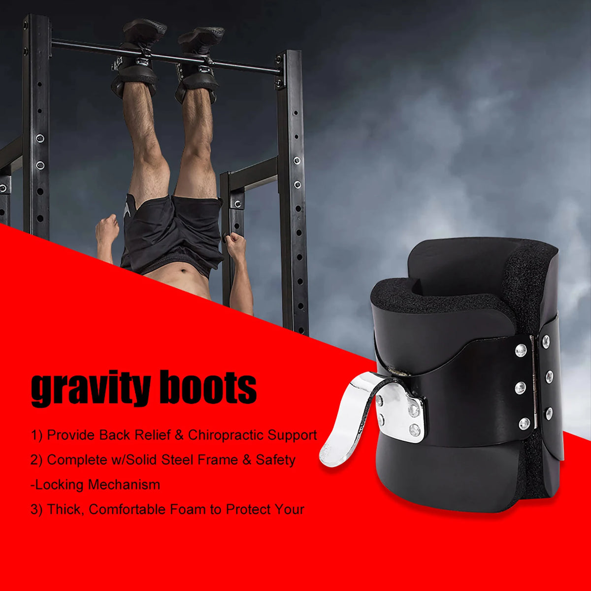 New Gravity Boots Gravity Power Boots Inversion Boots Solid Steel Frame Fitness Strength Training Gravity/Inversion Boots