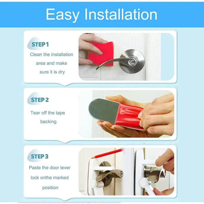 Door Handle Lock Pet Door Lock Anti-Theft Door Lock Anti-Child Door Opener No Punch Door Handle Anti-Opening Device