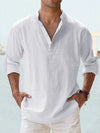 New Men'S Casual Blouse Cotton Linen Shirt Loose Tops Long Sleeve Tee Shirt Spring Autumn Casual Handsome Men'S Shirts