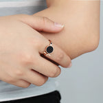 Black Disc Accent Ring – Rose Gold, Gold or Silver