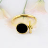 Black Disc Accent Ring – Rose Gold, Gold or Silver